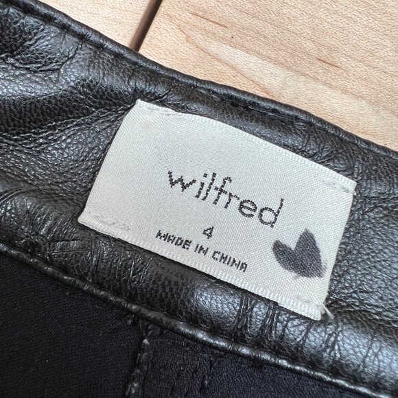 Wilfred Faux Leather Gloss Black High-Waisted Pants Size 4 - Picture 6 of 9